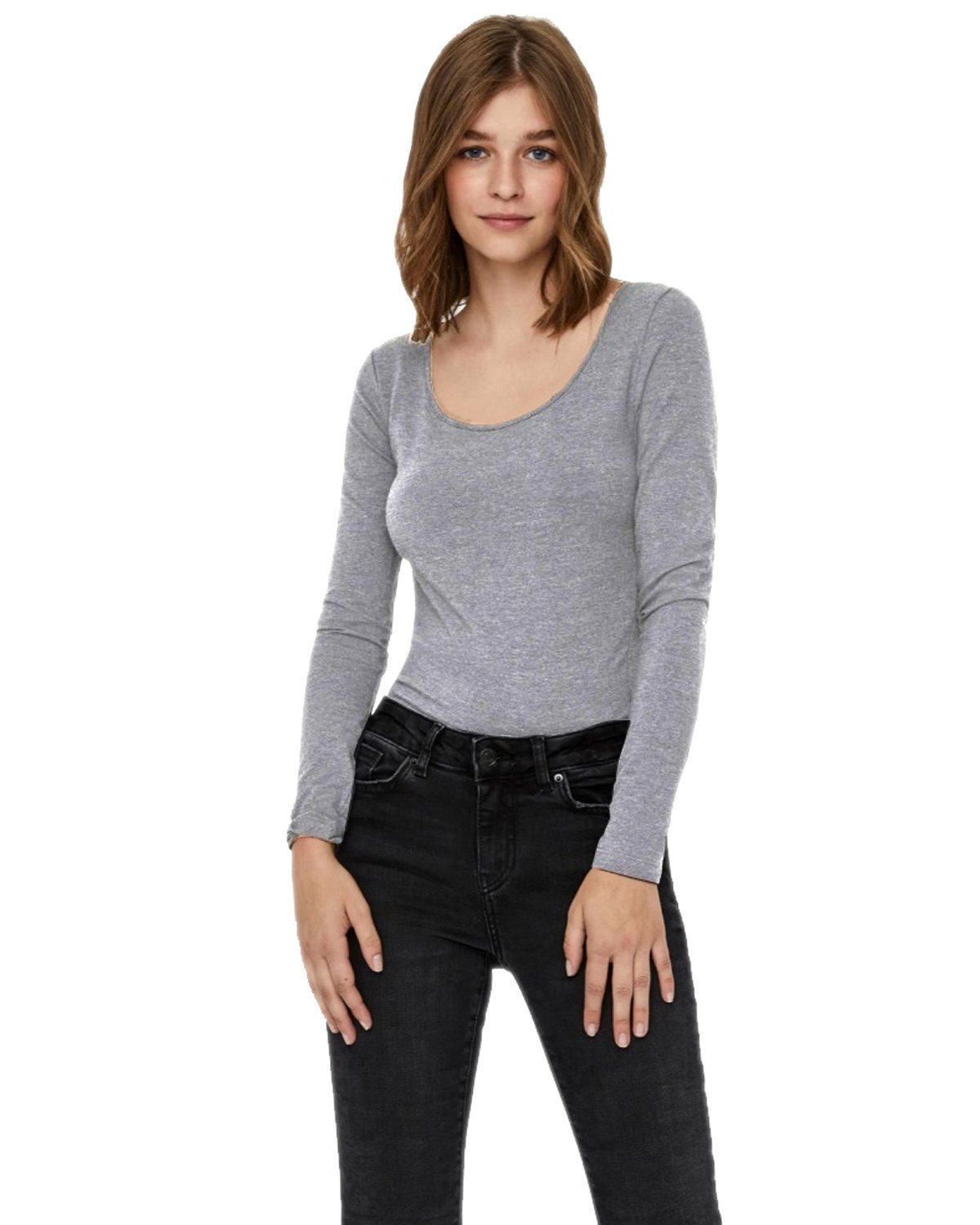 Vero Moda Langarmshirt stilvolle Longsleeves mit U-Neck Ausschnitt (2er-Pac günstig online kaufen