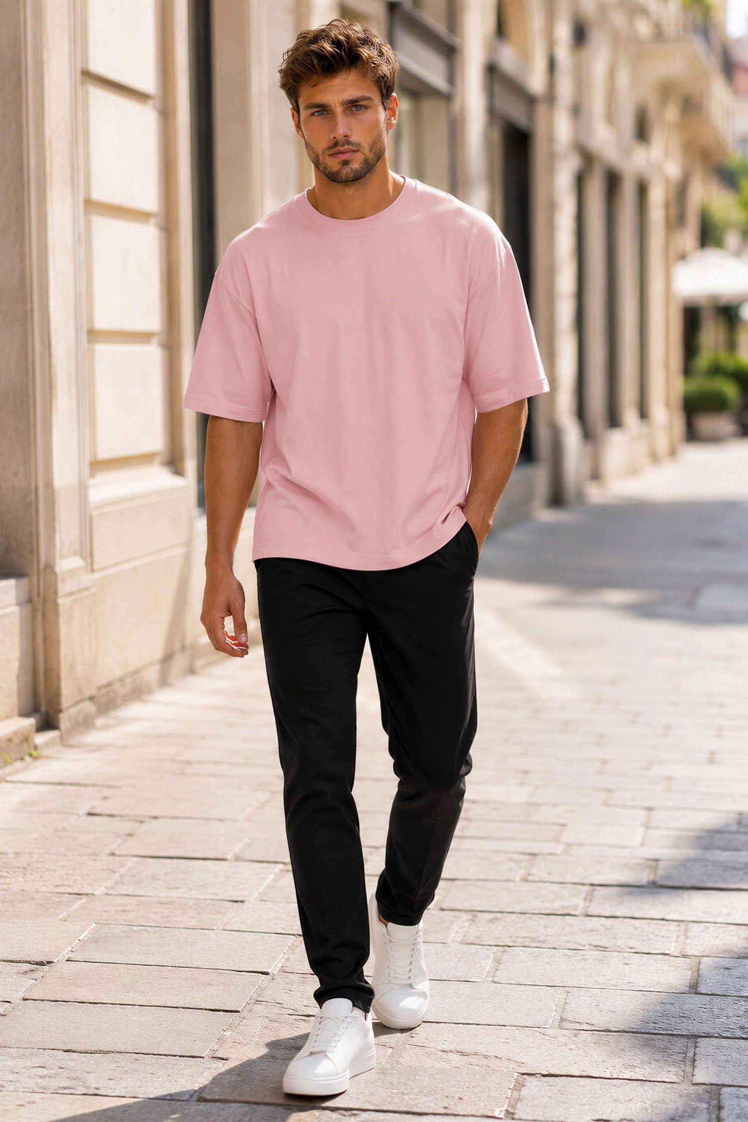 Reichstadt Oversize-Shirt Herren Relaxed Fit Kurzarmshirt 24RS058 in kräftigen Farben