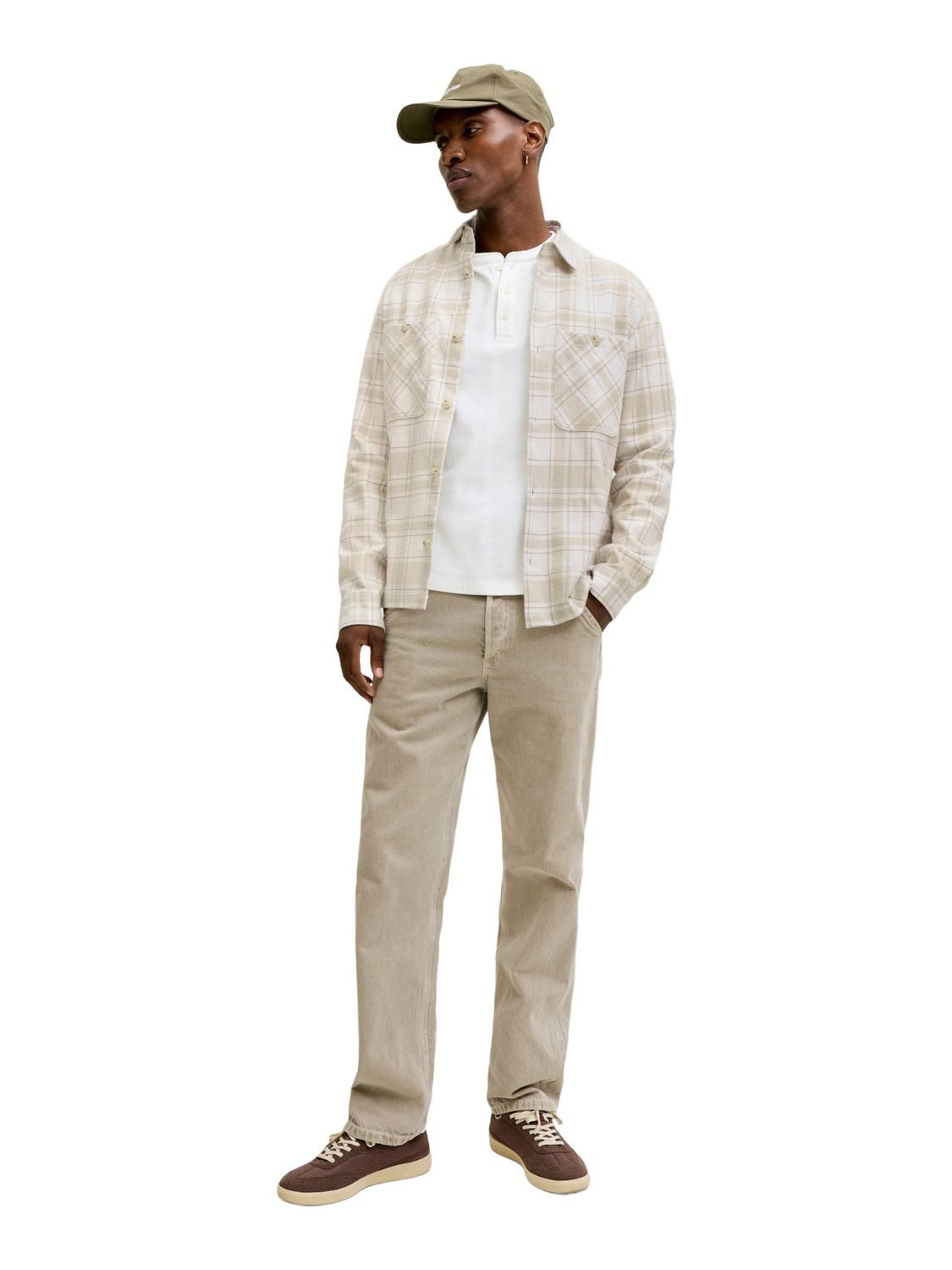 Jack & Jones Langarmhemd JPRBLURAYLE LINEN BL.CHECK LS (1-tlg)