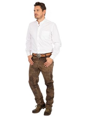 Almsach Trachtenhemd Hemd Stehkragen LF133 weiß (Slim Fit)