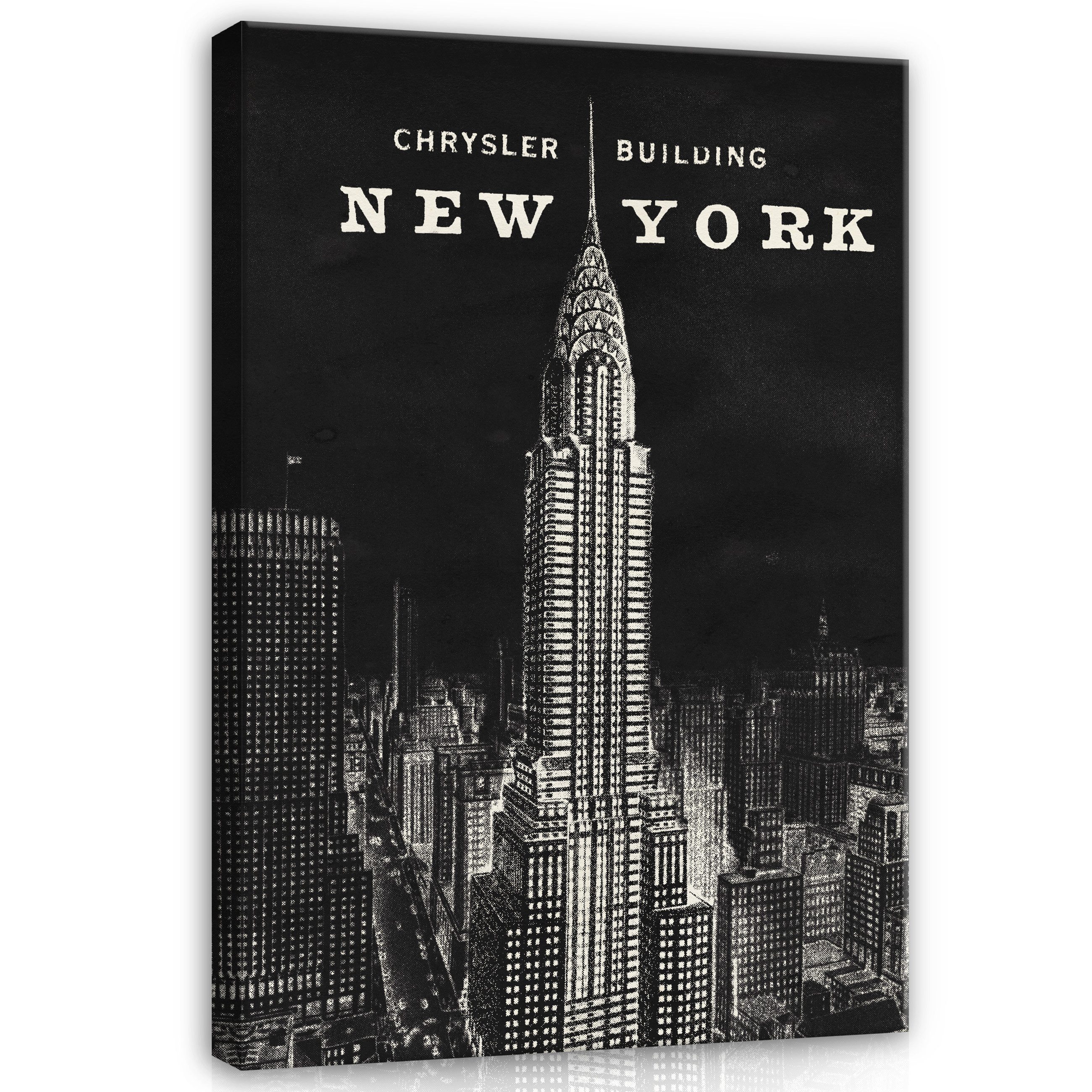 Wallarena Leinwandbild New York Schwarz Stadt Modern Wandbilder Wand Deko XXL Bilder, New York (Einteilig, 1 St), Leinwand Bilder Wohnzimmer Schlafzimmer Küche Wandbild Leinwandbilder