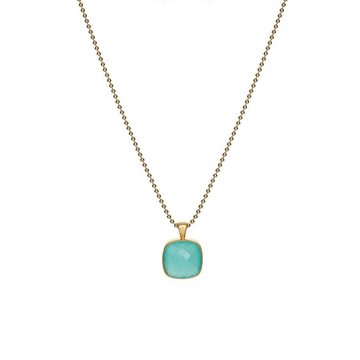 iz-el Silberkette Kette Gold CHALCEDON Kugelkette - QUADRATISCH, 925 Sterling Silber