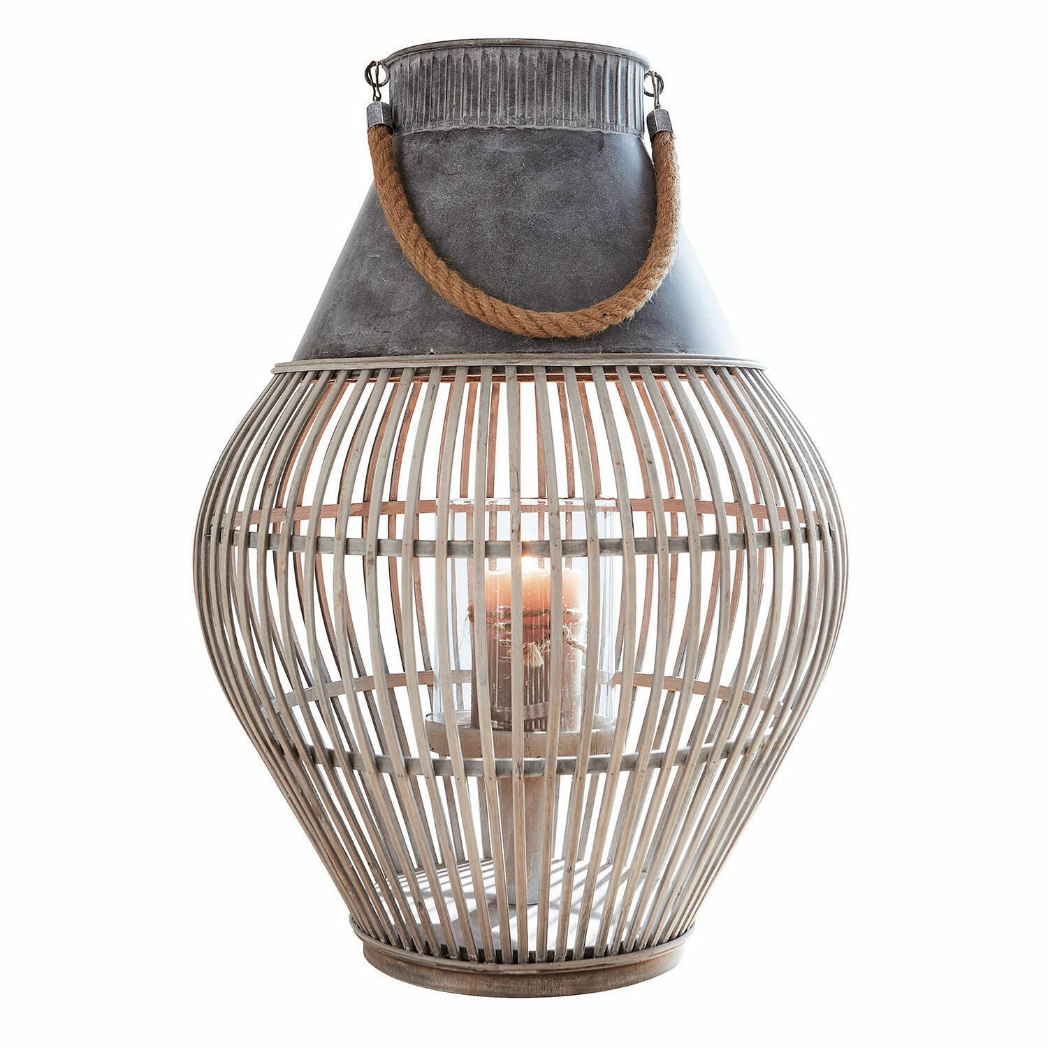 Mirabeau Kerzenlaterne Laterne Luitré antikgrau/braun günstig online kaufen