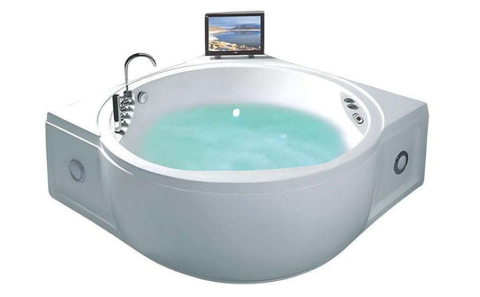 Xlmoebel Whirlpool-Badewanne Acryl Whirlpool-Badewanne mit Hydromassage in Weiß, Made in Europa