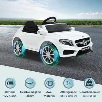 Merax Elektro-Kinderauto Benz AMG GLA45 Elektroauto mit 2 Motoren, 3 Geschindigkeiten, Belastbarkeit 30 kg, Kinderfahrzeug mit USB inkl. Fernsteurung, LED-Lichte