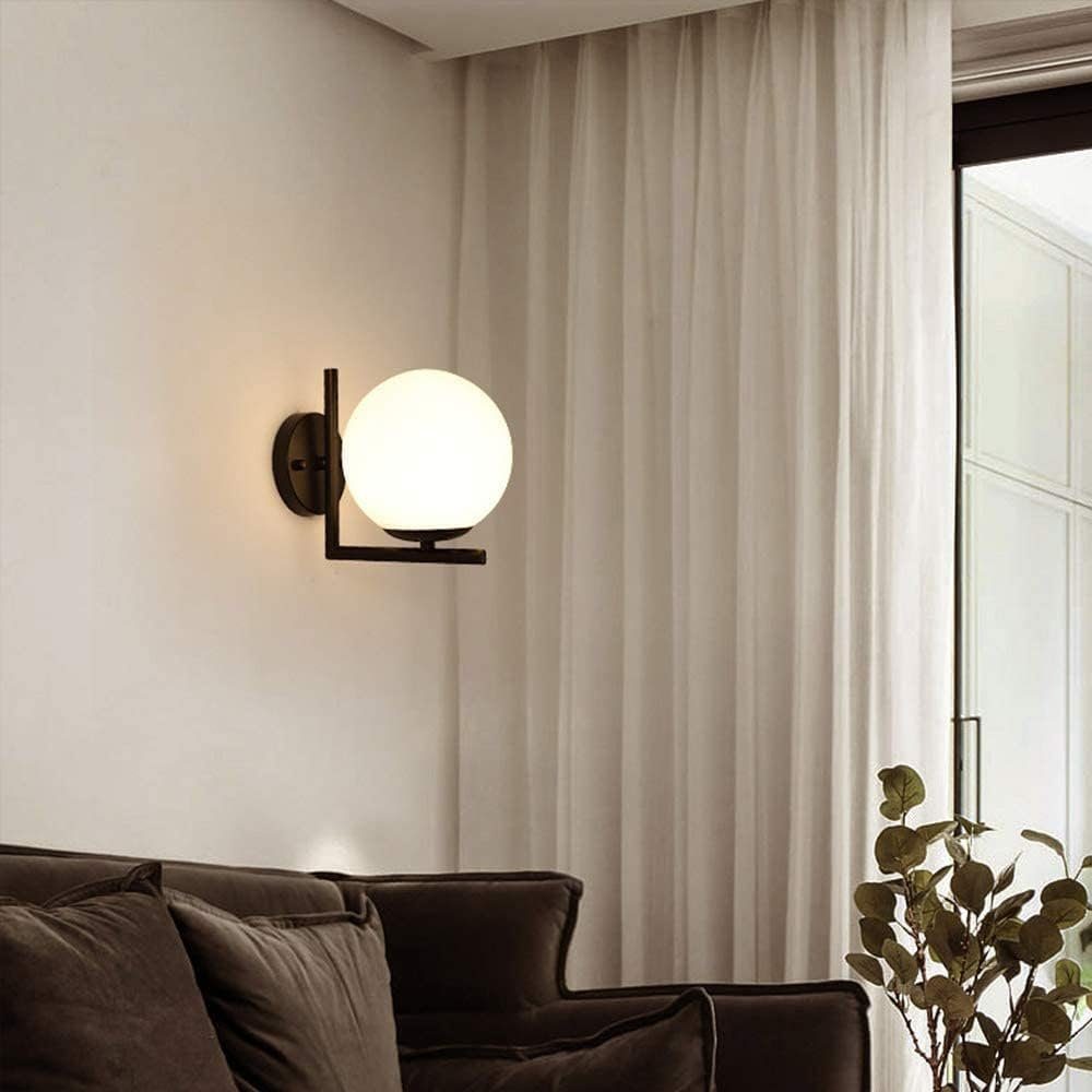 DOPWii Wandleuchte Wandlampe für Nachttisch,Wohnzimmer,Treppen,E27-Lichtquelle Schwarz