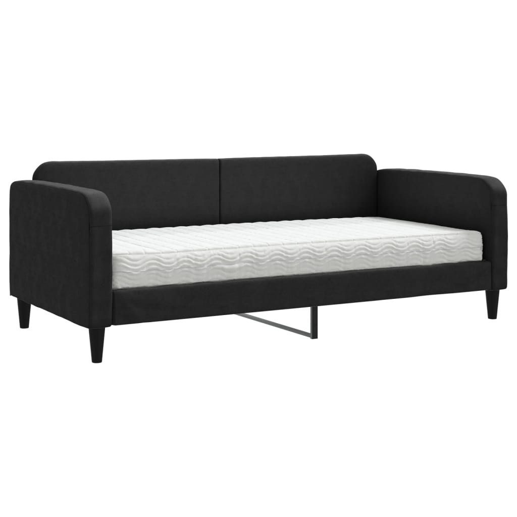 vidaXL Bett Tagesbett mit Matratze Schwarz günstig online kaufen