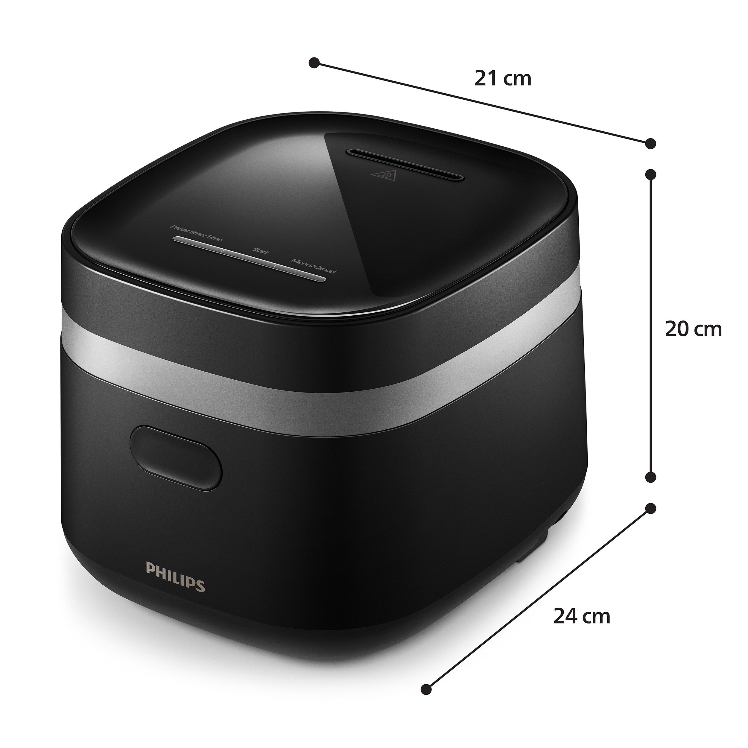 Philips Reiskocher Mini 3000 Series, für 1-3 Personen, mit 8 voreingestellten Programmen, 400 W, 0,54 l ungekochter Reis, Fast Cook-Modus u. Antihaft-Beschichtu – Bild 2 von 5