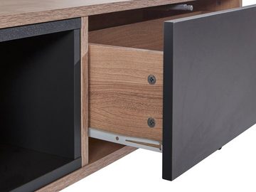 loft24 Couchtisch Langley, Wohnzimmertisch aus MDF mit 1 Schublade & 2 offene Fächer