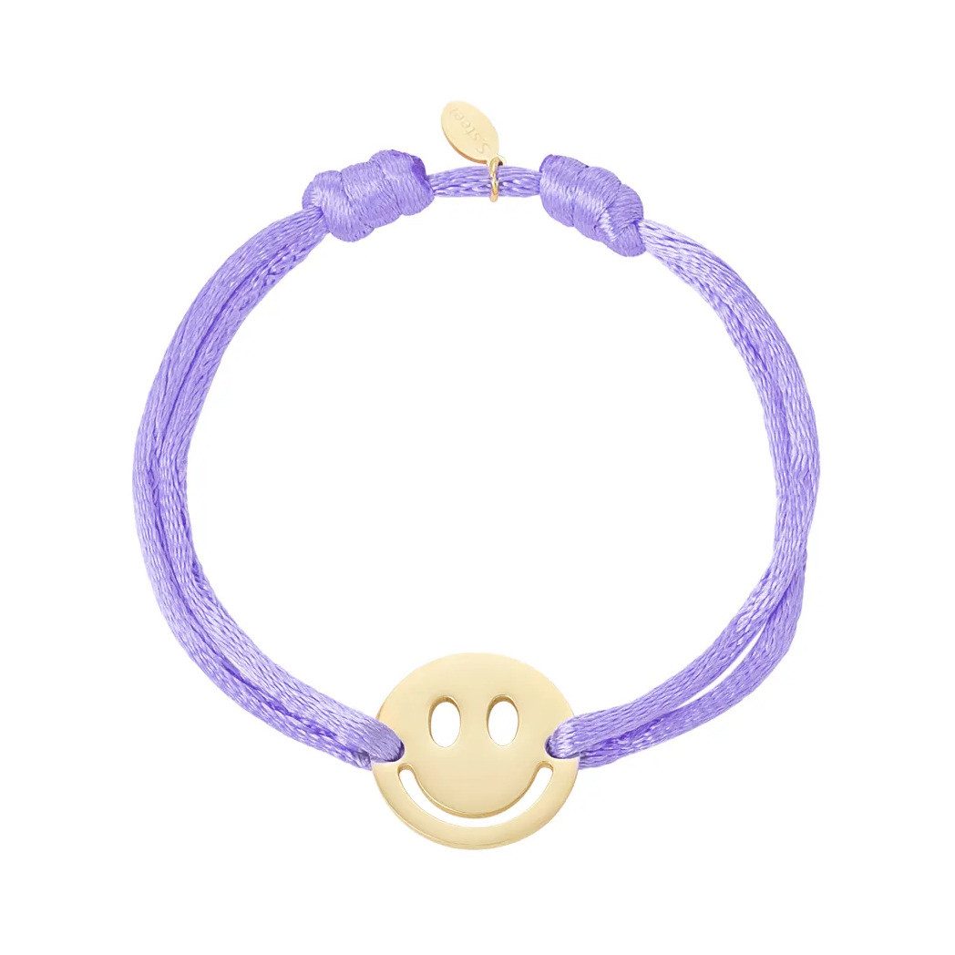 Adelia´s Freundschaftsarmband Armband Freundschaftsarmband mit Smiley-Anhänger, 16 cm, modisch mit rundem Smiley-Anhänger