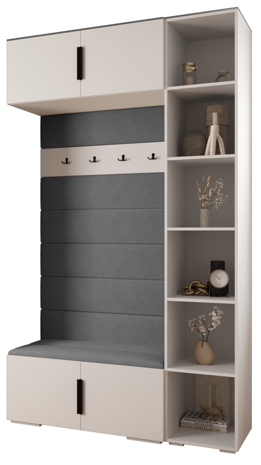 ABIKS MÖBEL Kompaktgarderobe INOVA 1 SATZ 20 Möbelset, Garderobe mit Kleiderstange und Regalen