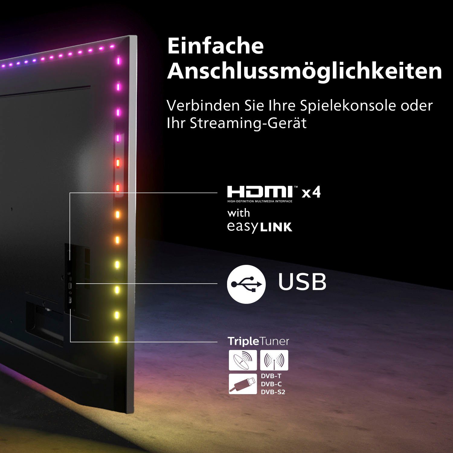 cm/65 LED-Fernseher TV, 65PUS8507/12 Philips (164 Zoll, Ultra HD, 4K Android Smart-TV)