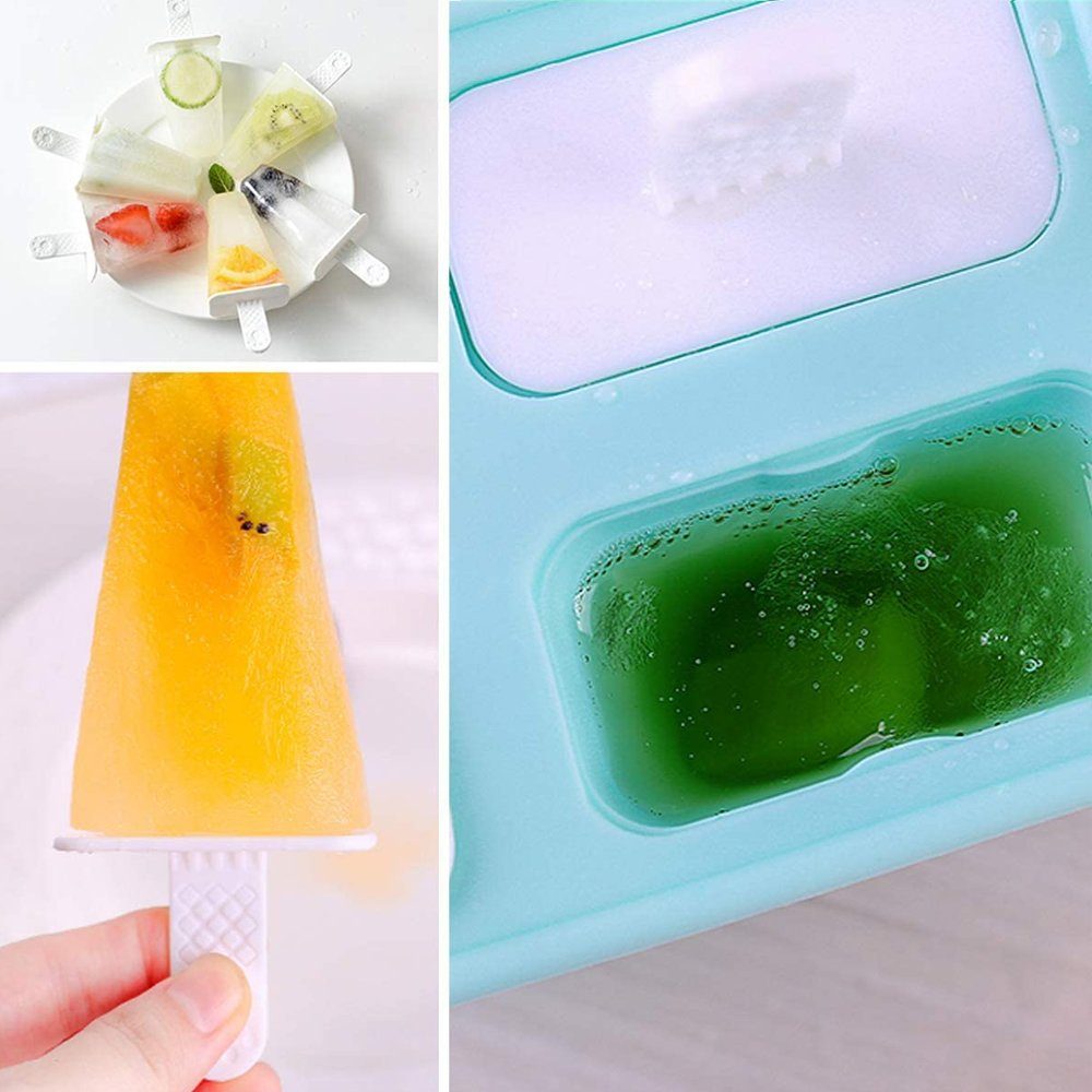 Formen Lolly Sticks Eisform mit Set, zggzerg Popsicle Mold Eisformen Ice Silikon,