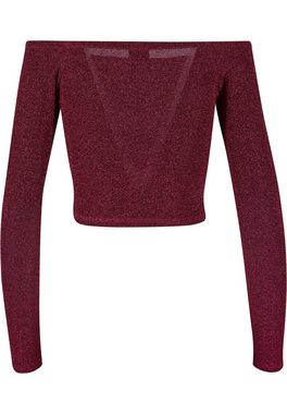 URBAN CLASSICS Longsleeve Urban Classics Damen Ladies Off Shoulder Glitter Longsleeve (1-tlg)