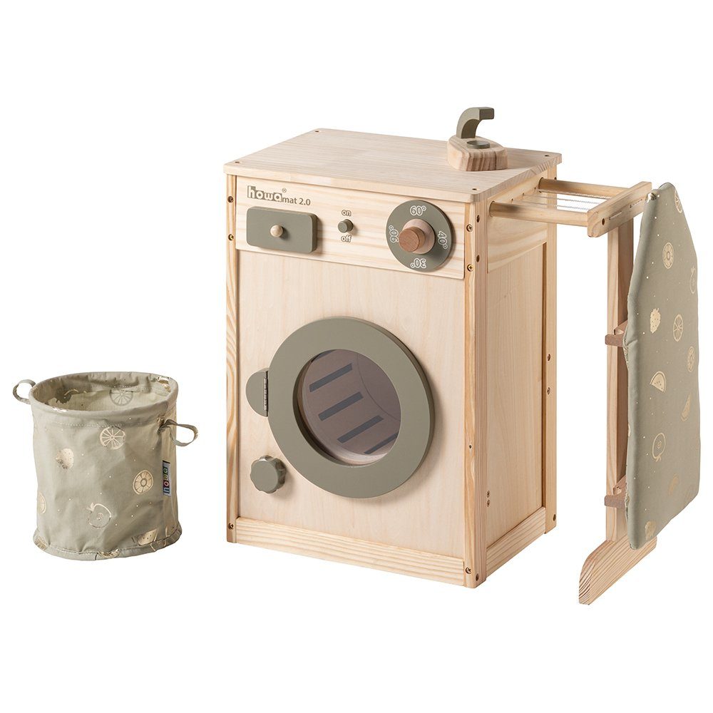howa Kinder-Waschmaschine, aus Holz mit Wäscheleine, Bügelbrett, Wäschekorb günstig online kaufen