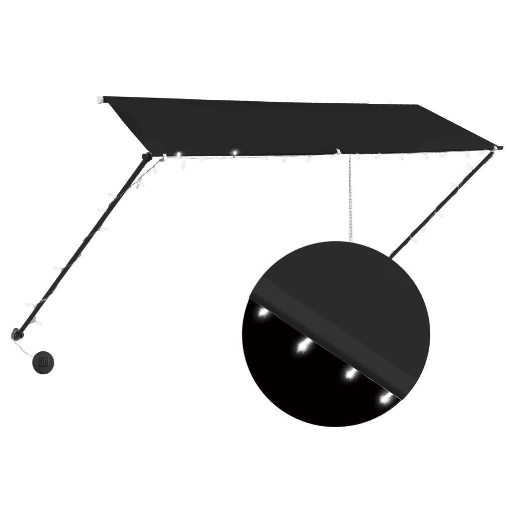 vidaXL Markise 300 x 150 cm Einziehbare Markise mit LED 300x150 cm Anthrazit Balkon T