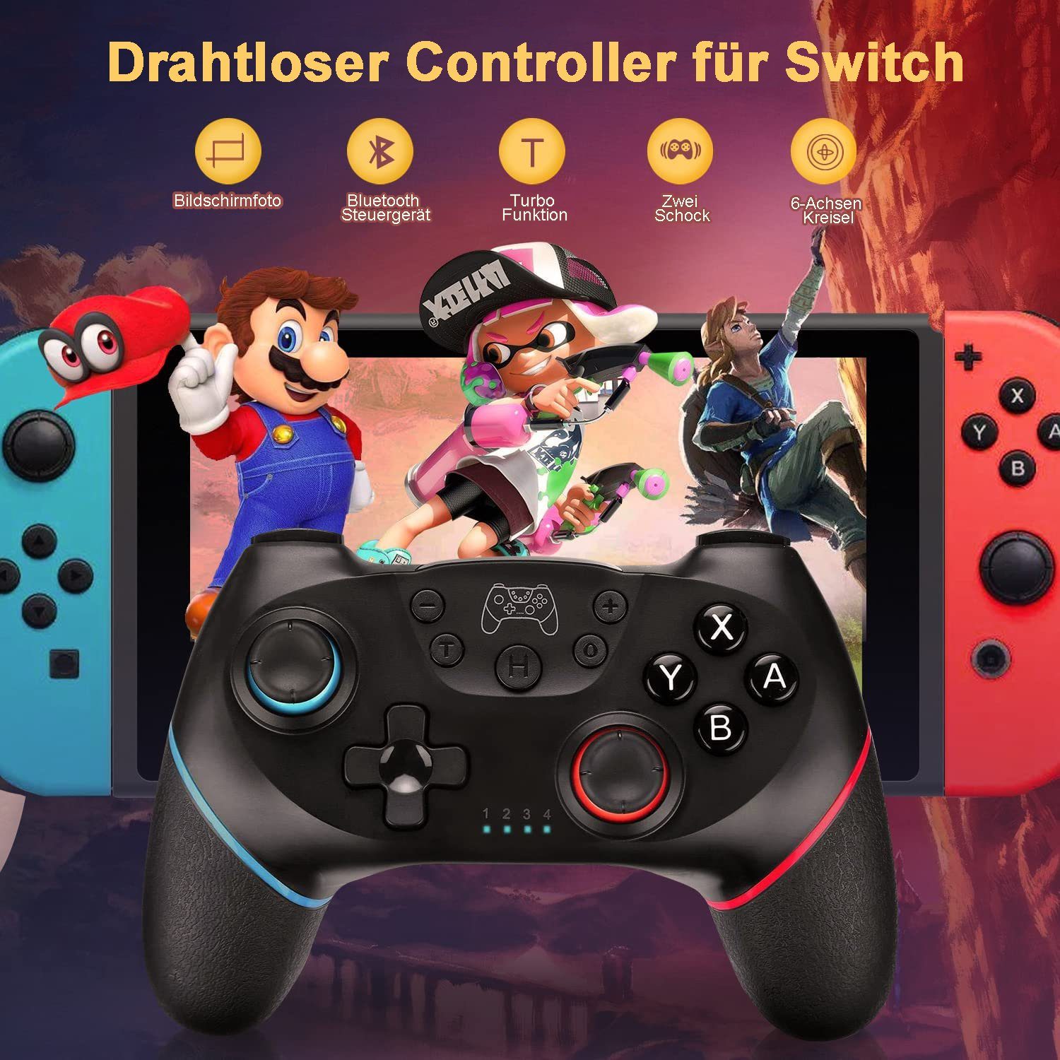 Haiaveng Gamepad Nintendo Switch Gamepad für Controller