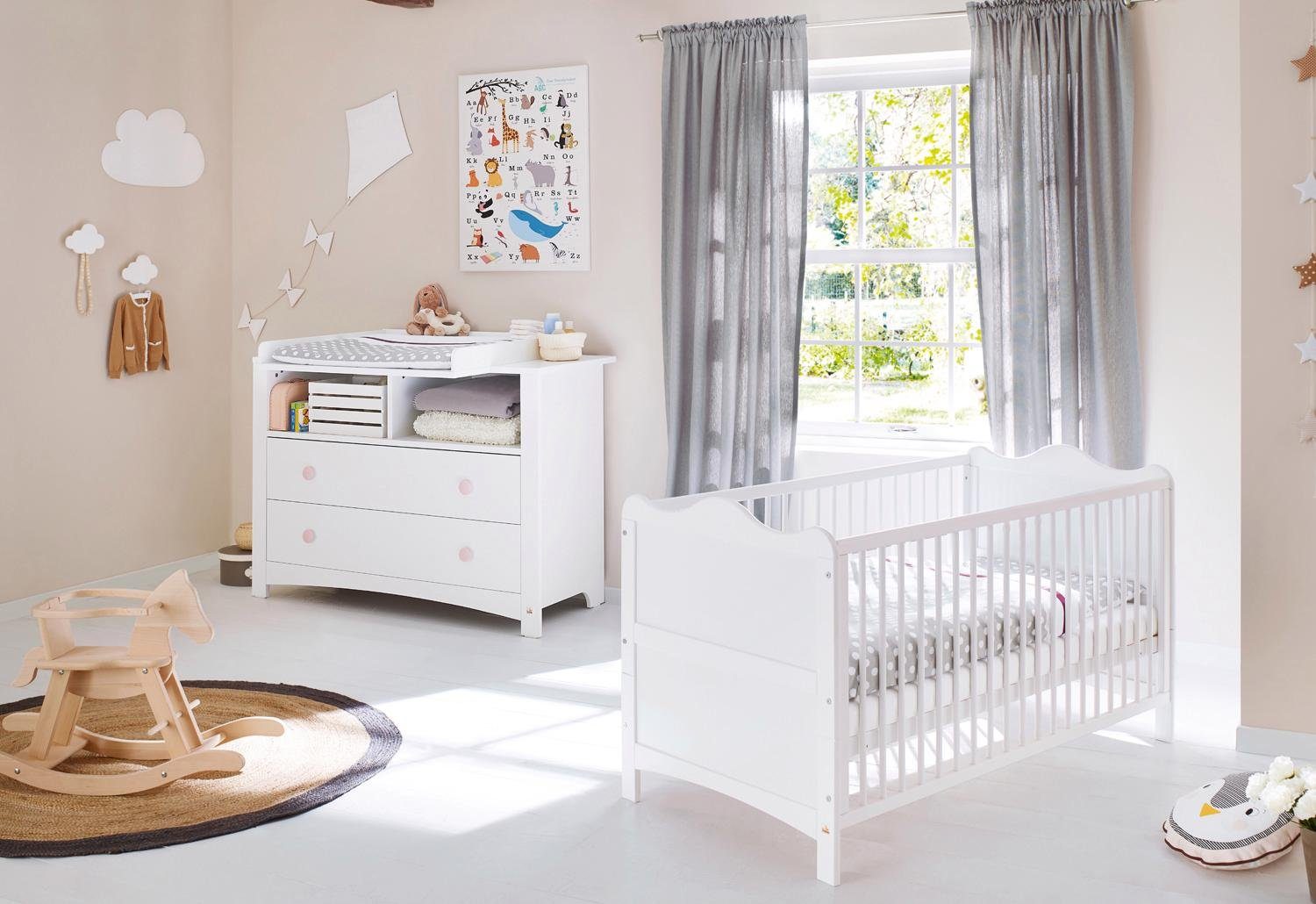Pinolino® Babymöbel-Set »Florentina«, (Spar-Set, 2-St), extrabreit; mit  Kinderbett und Wickelkommode; Made in Europe online kaufen | OTTO