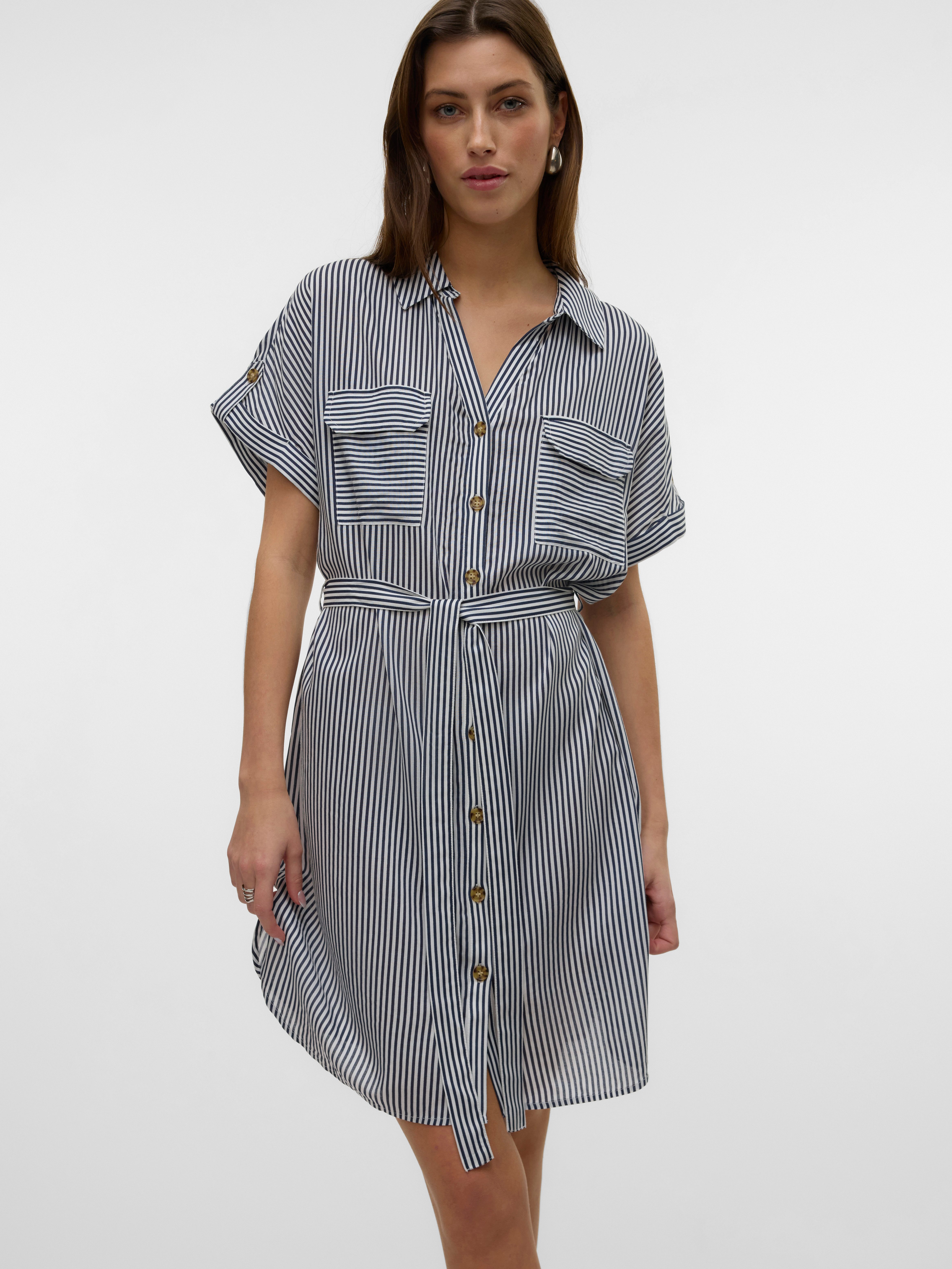 Vero Moda Midikleid VMBUMPY SS SHORT SHIRT DRESS WVN GA NOOS Sommerkleid günstig online kaufen