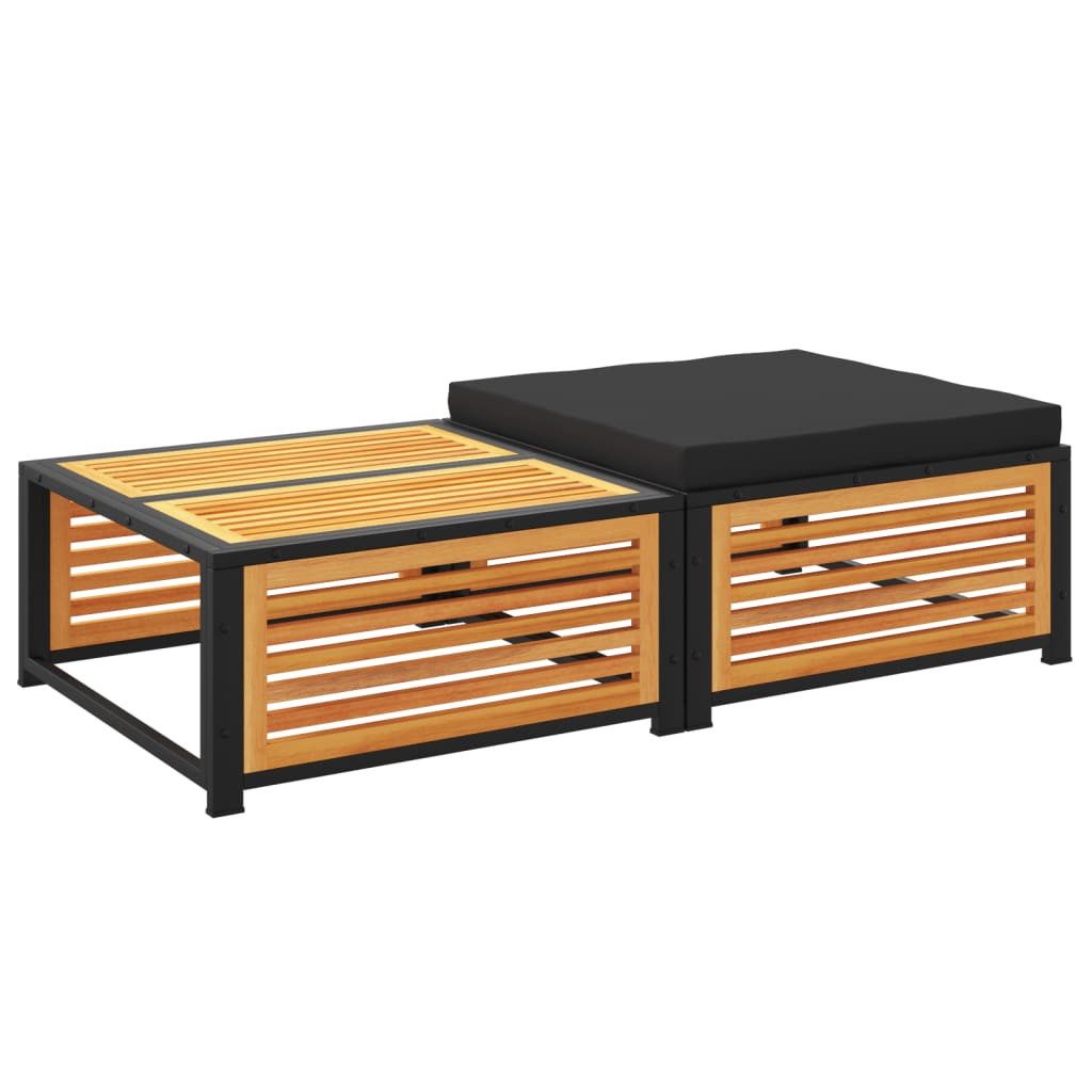 vidaXL Sofaelement Gartentisch mit Hocker Massivholz günstig online kaufen