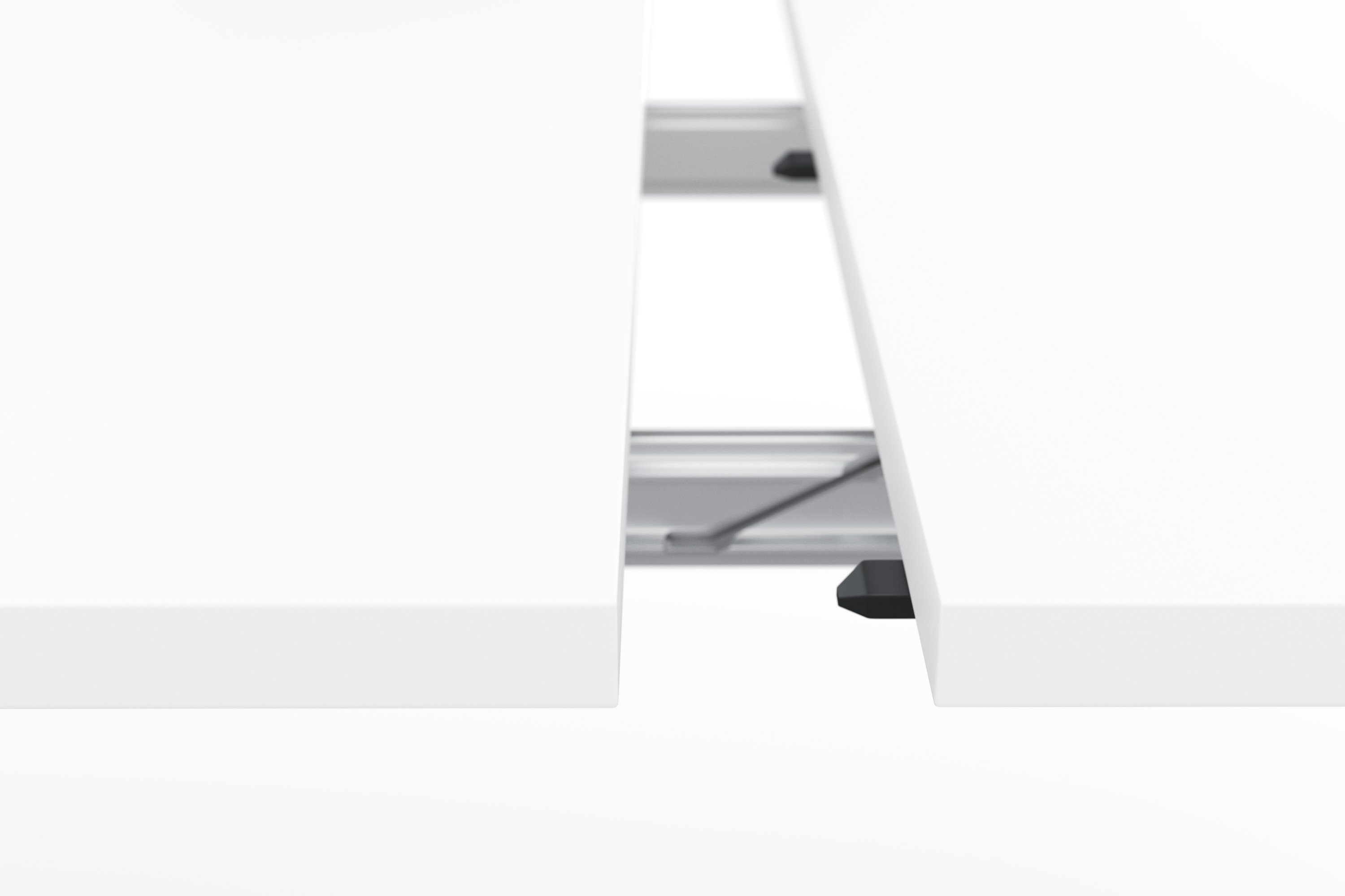 lack mit matt Breite und Mäusbacher Esstisch in mit Auszugsfunktion, Komfort graphit 160-260 cm X-Gestell C, weiß