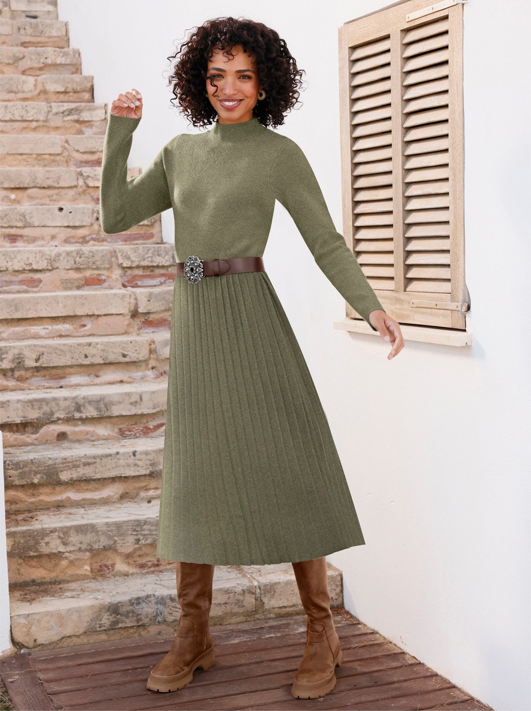 heine Etuikleid Strickkleid Langarm