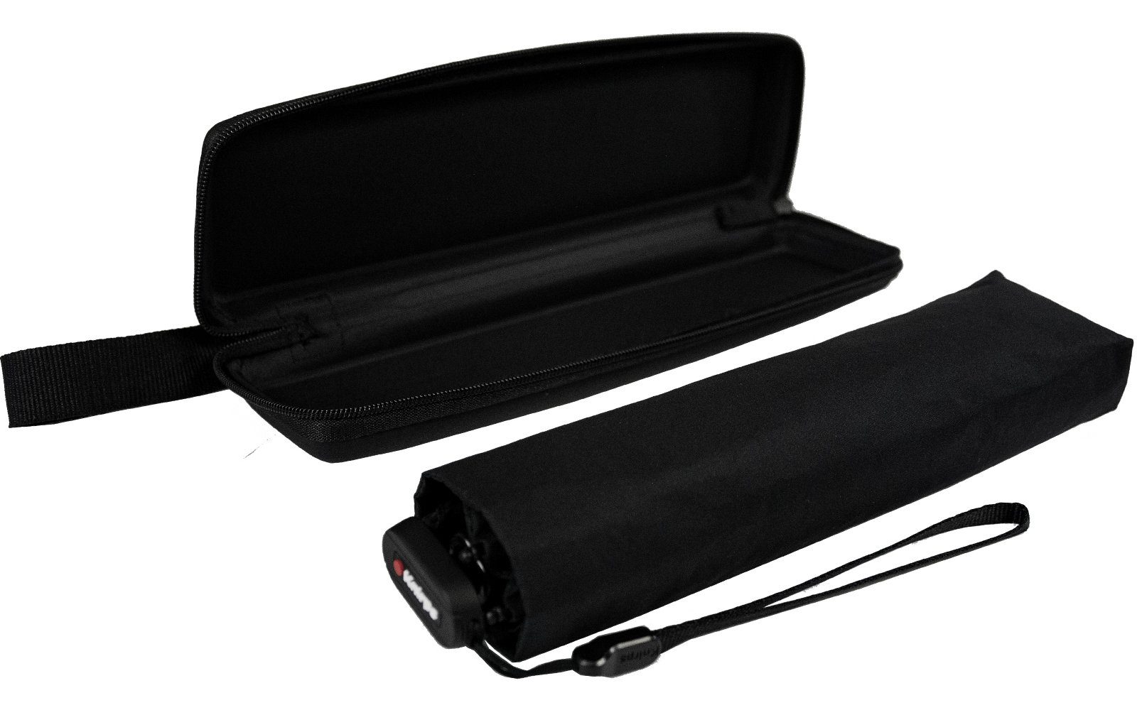 Knirps® Taschenregenschirm US.050 Ultra Slim leicht super Light im extrem Etui, stabilen Manual kompakt und schwarz