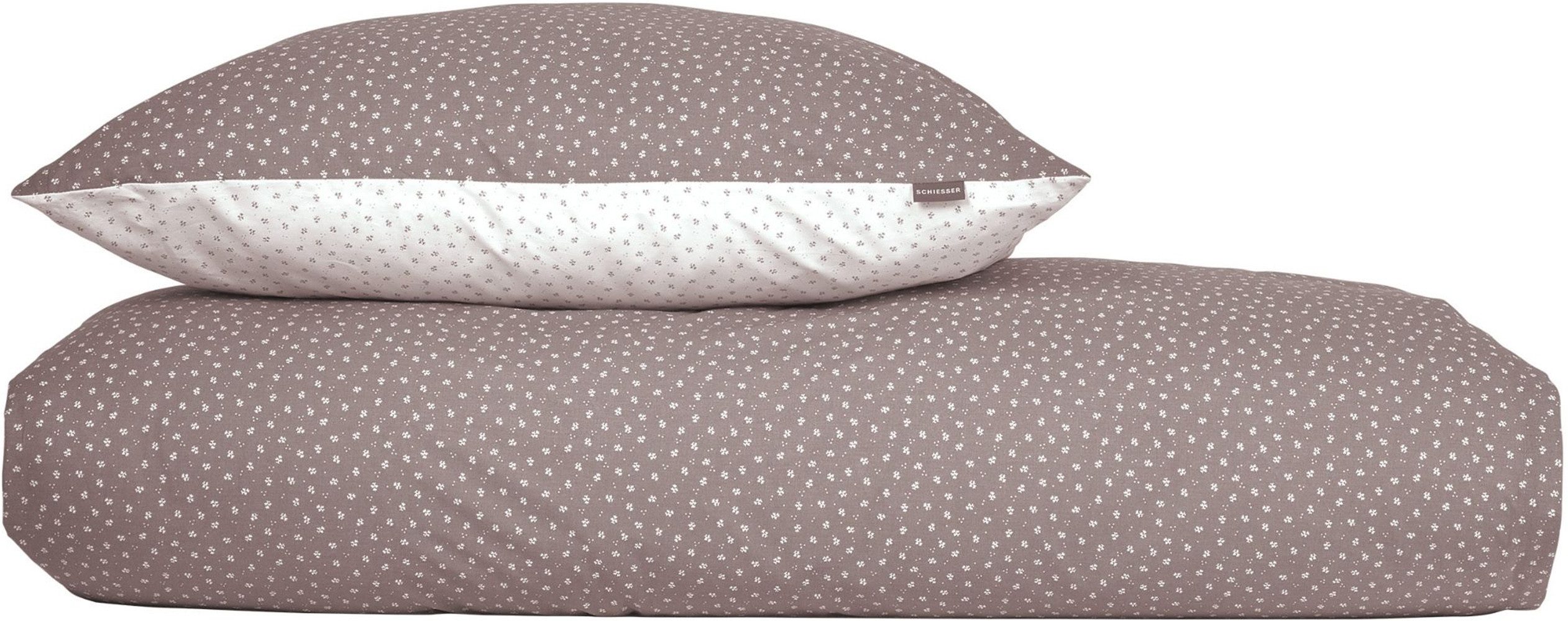 Schiesser Bettwäsche Millie aus weicher Baumwolle mit filigranen Blüten, Renforcé, 2 teilig, OEKO-TEX® MADE IN GREEN