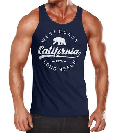 Neverless Tanktop Herren Tank-Top California Republic Muskelshirt Muscle Shirt Neverless® mit Print