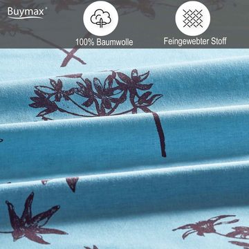 Bettwäsche Idil, Buymax, Renforcé: 100% Baumwolle, 2 teilig, 135x200 cm, mit Reißverschluss, Geblümt, Löwenzahn, Türkis Braun
