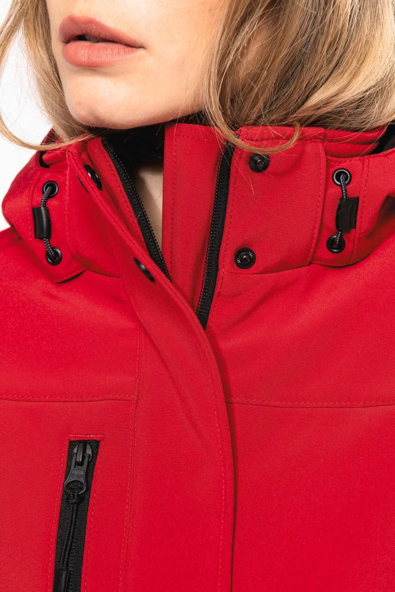 Kariban Outdoorjacke Damenparka Softshell wattiert mit Kapuze