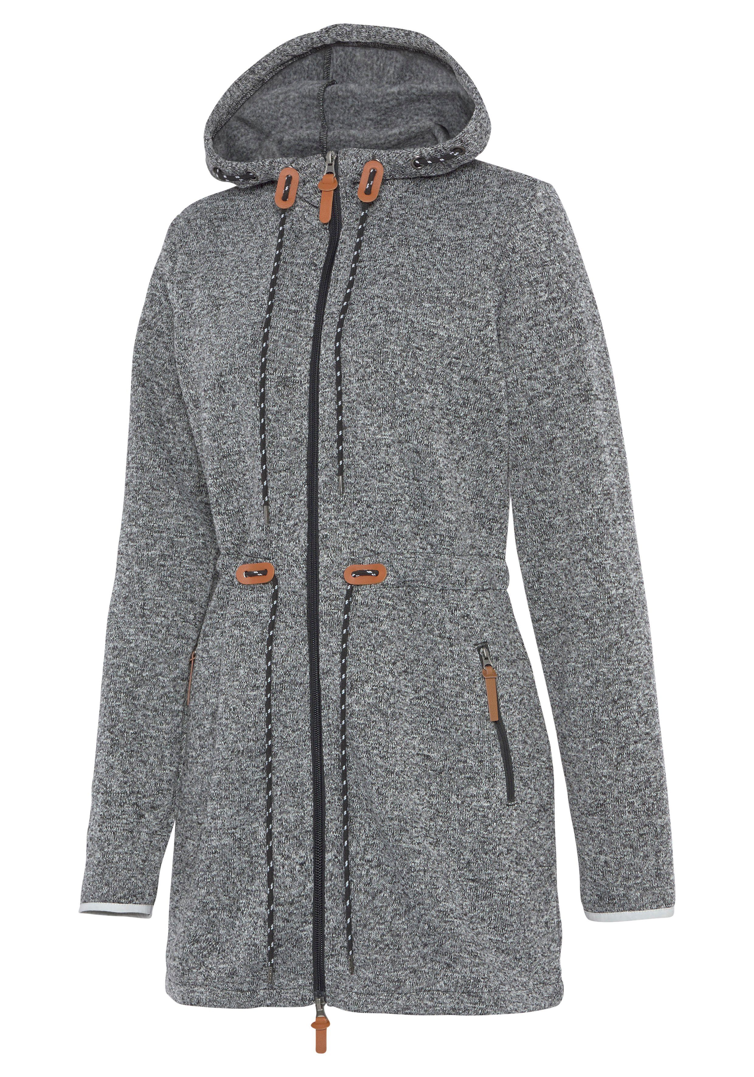 Fleecejacke mit LASCANA anthracite Kapuze