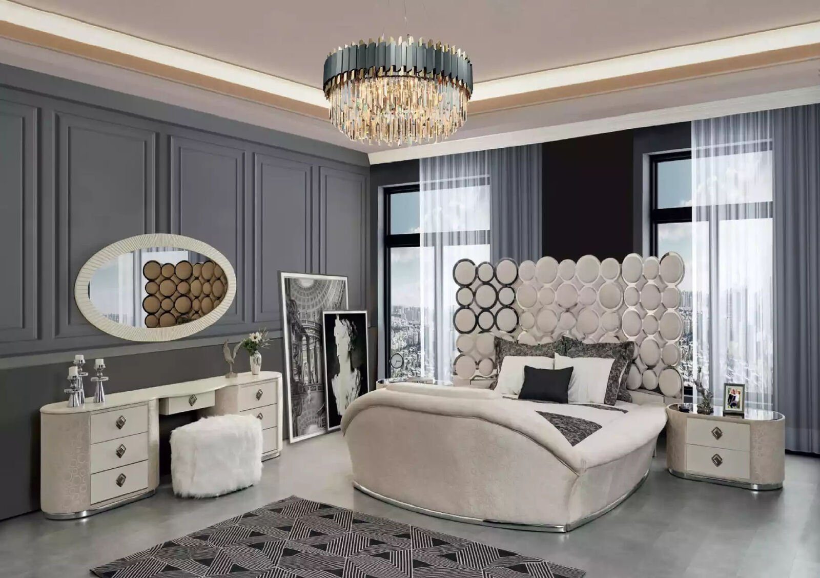Bett) Schlafzimmer JVmoebel 200x200cm Doppelbett (1-tlg., Bett Textilbetten Designerbett Luxus