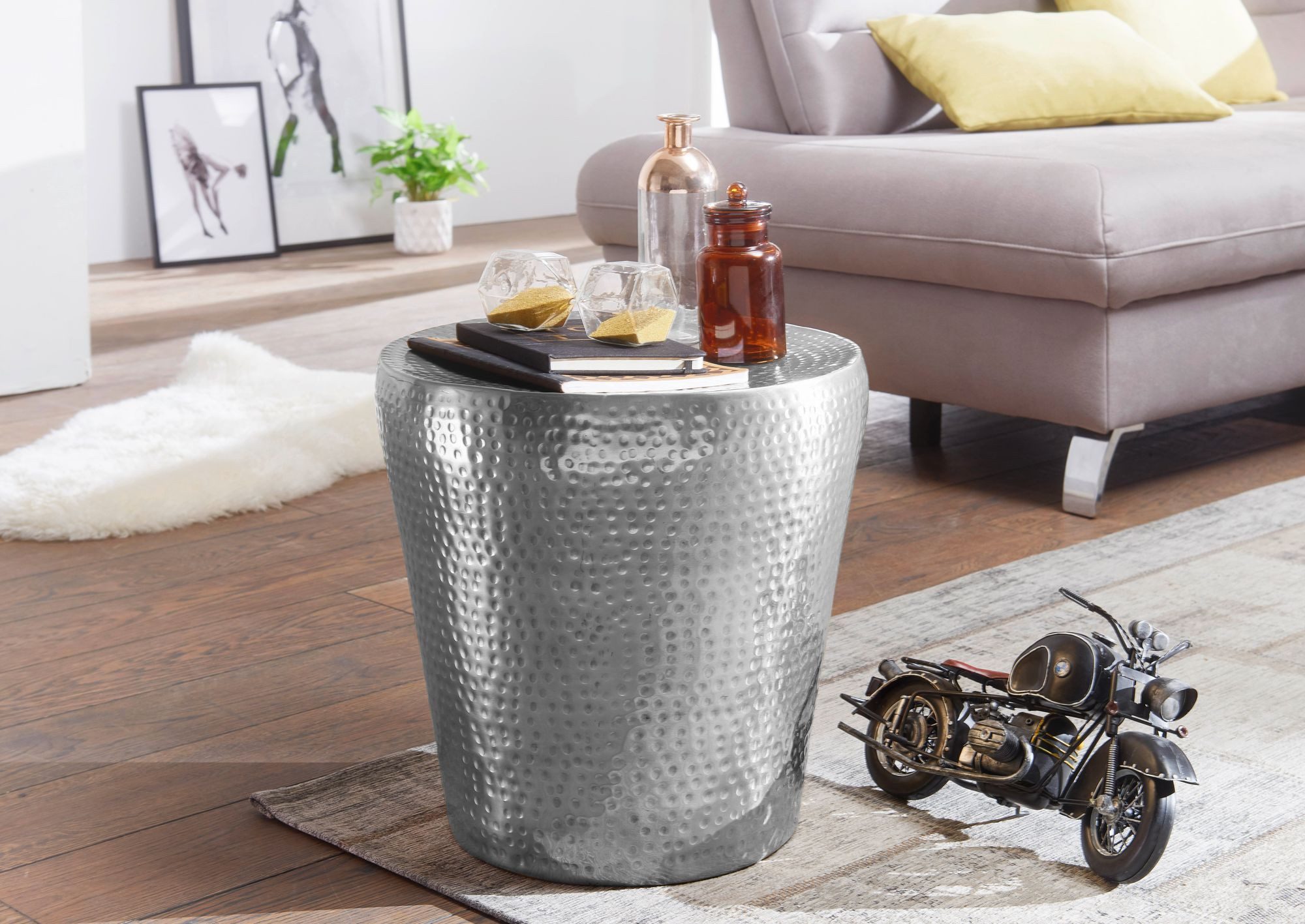 FINEBUY Beistelltisch SuVa12215_1 (41x41x41 cm Aluminium günstig online kaufen