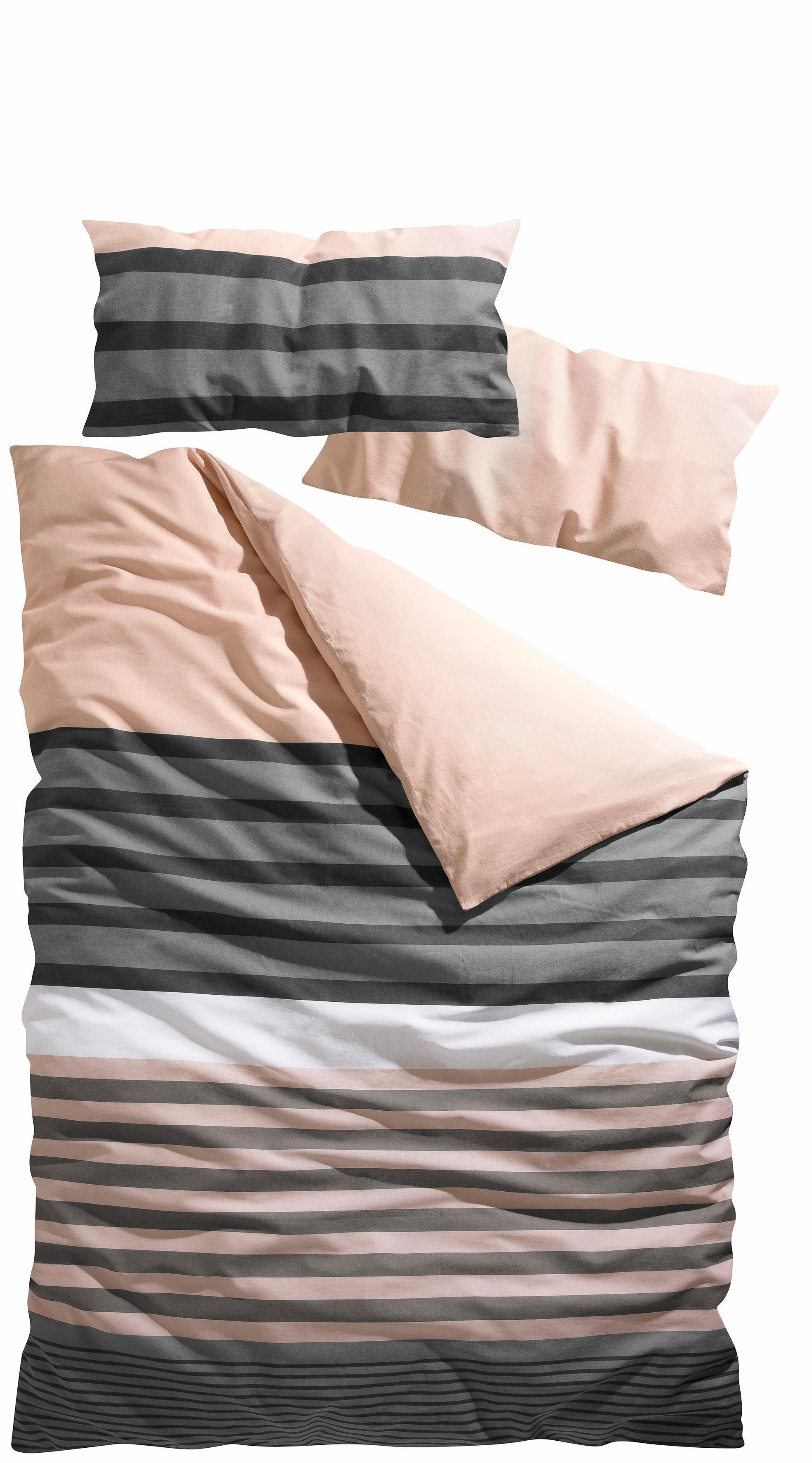 OTTO home Bettwäsche Majoran in 135x200, 155x220 cm u.a. Bettwäsche-Set mit Streifen, Linon, 2 teilig, gestreifte Bettwäsche in 4 Qualitäten, Marke H.I.S by OTT – Bild 2 von 5