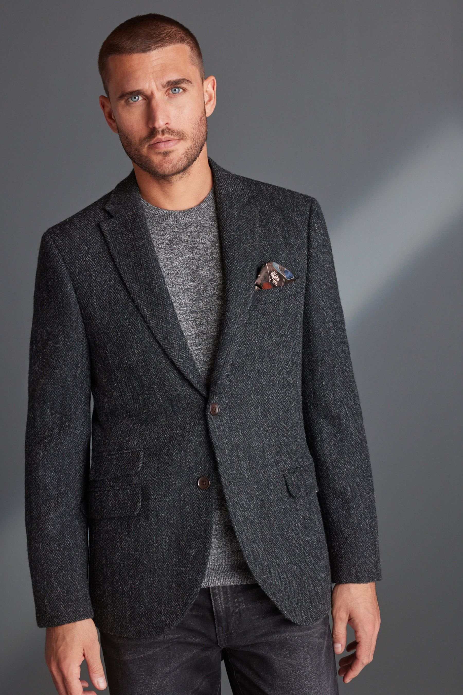 Next Sakko Blazer aus Harris-Tweed mit Fischgrätmuster (1-tlg)