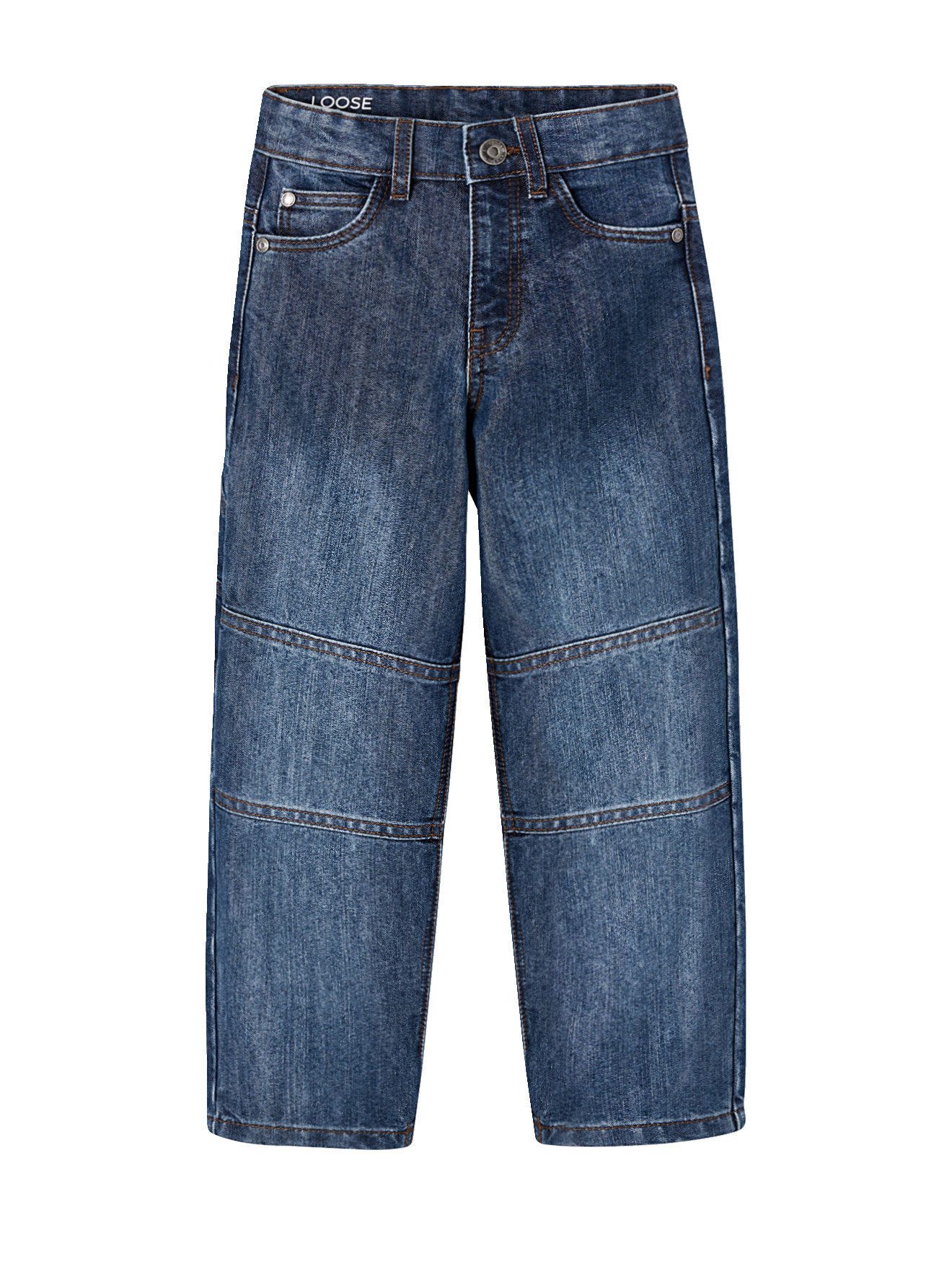 vertbaudet Cargohose Robuste Cargojeans Jungen Hüftweite SLIM Bundweite verstellbar