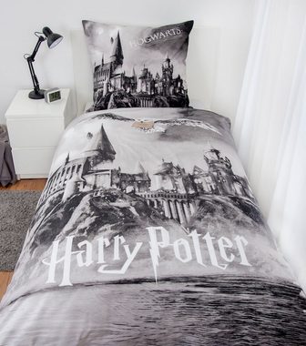 Kinderbettwäsche Harry Potter Flanell Wende Bettwäsche Hogwarts 2tlg 135 x 200 cm Biber, Harry Potter
