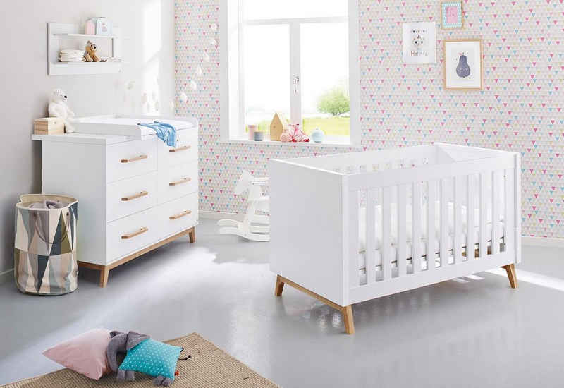 Pinolino® Babymöbel-Set »Riva«, (Spar-Set, 2-St., Kinderbett, Wickelkommode), extrabreit; mit Kinderbett und Wickelkommode
