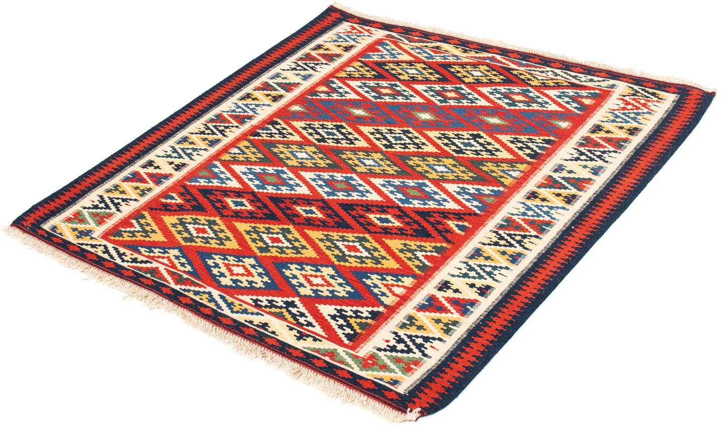 Wollteppich Kelim - Oriental quadratisch - 104 x 103 cm - mehrfarbig, morgenland, quadratisch, Höhe: 6 mm, Wohnzimmer, Einzelstück