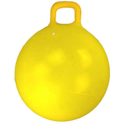 Marabellas Shop Hüpfspielzeug Springball 60cm mit Griff gelb oder rot Gymnastikball Kinder Hüpfball, rutschhemmende Unterseite