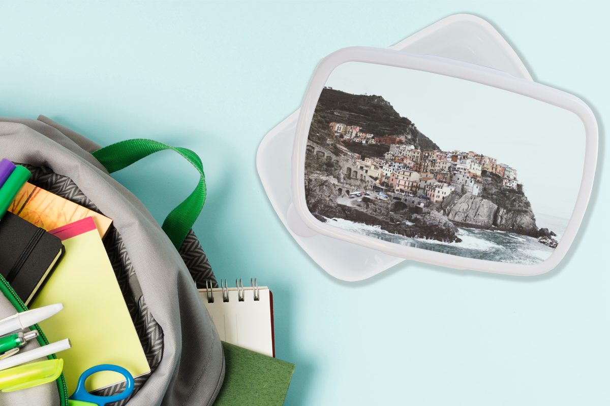 Kinder und weiß - Italien Meer und Cinque Terre, Kunststoff, MuchoWow Brotbox (2-tlg), für Lunchbox Jungs Erwachsene, Mädchen Brotdose, für -