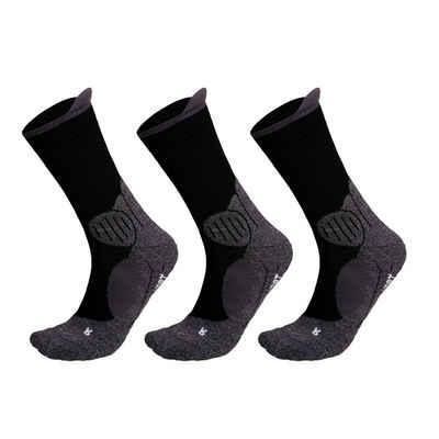 Wandersocken Trekkingsocken mit mittelstarker Polsterung Coolmax funktionsocken sport socken damen outdoor socken herren funtionsocken (Beutel, 3 PAAR)