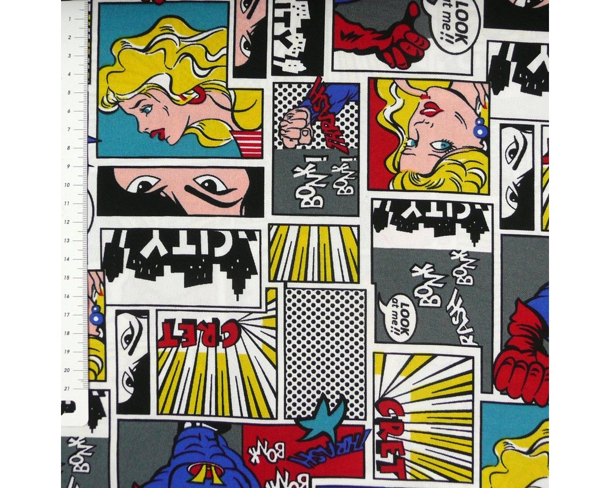 Thumbnail - SCHÖNER LEBEN. Stoff Stoff Polyester Comic bunt 1,5m Breite