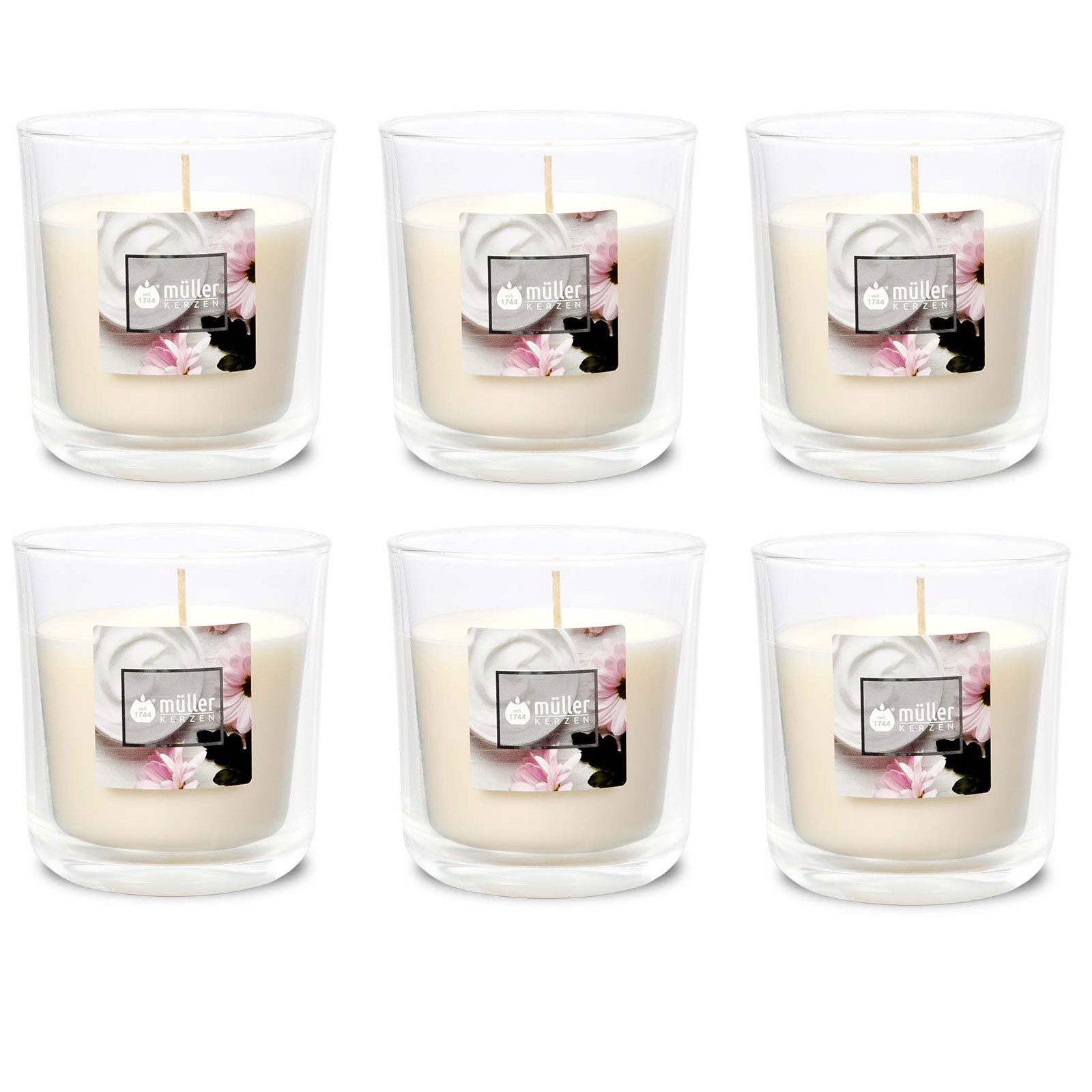 Gebr. Müller Kerzenfabrik AG Kerzenständer Duft-Kerzenglas 65/70 mm Set 6 Stk. Verschiedene Aromen