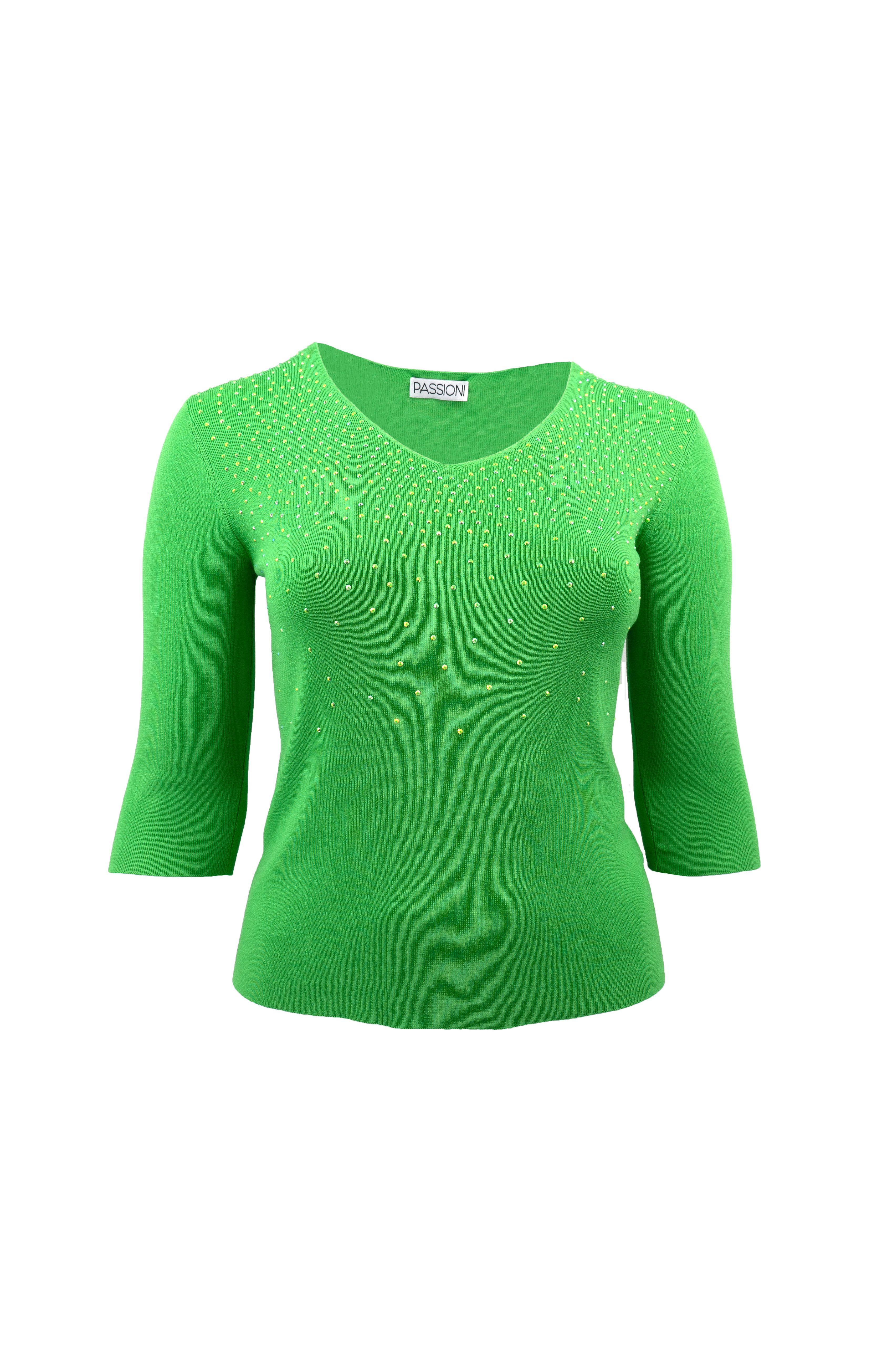 Strickpullover mit funkelnden Strassdetails