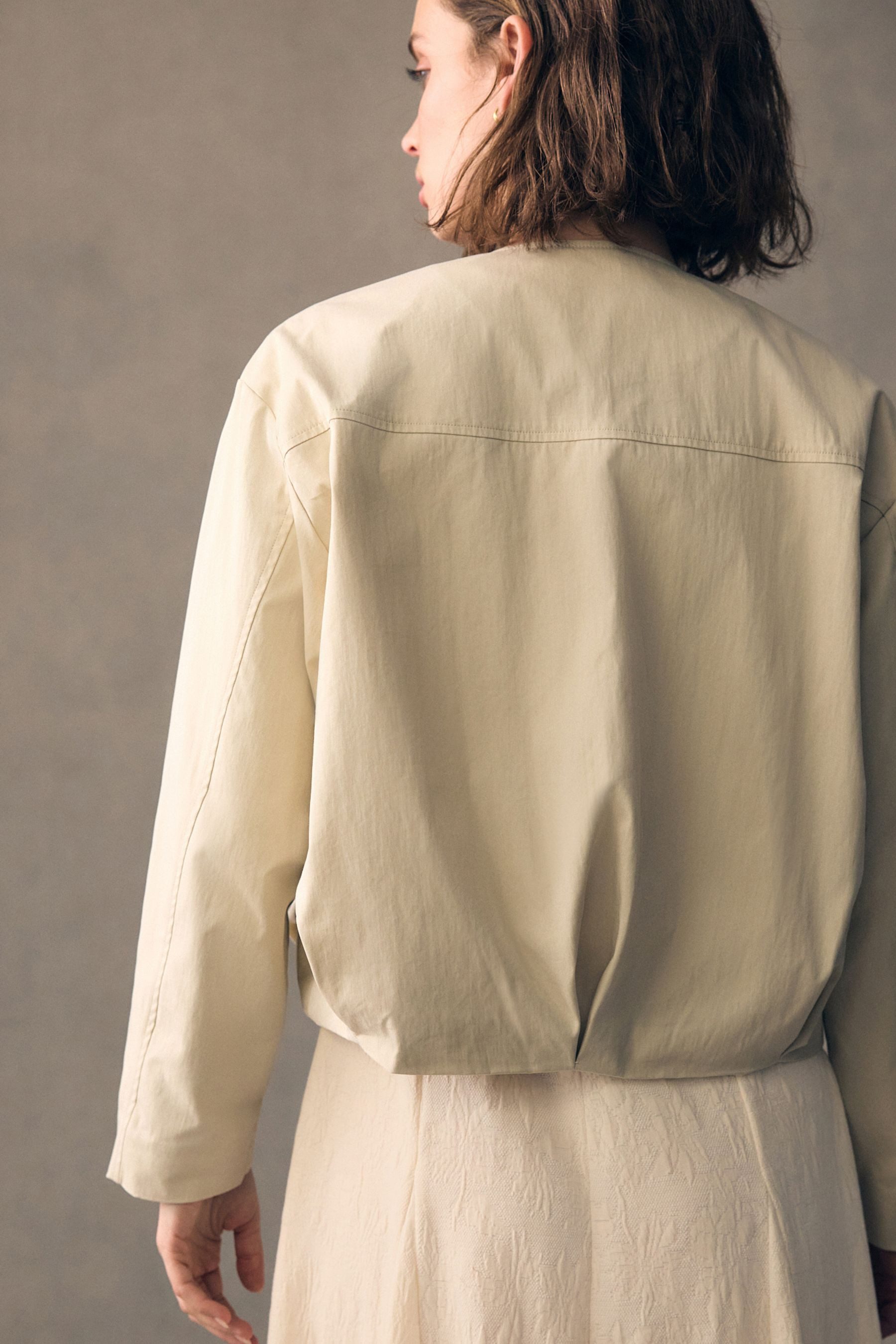 Next Bomberjacke Bomberjacke aus Baumwollgemisch mit Ballonsaum (1-St) günstig online kaufen