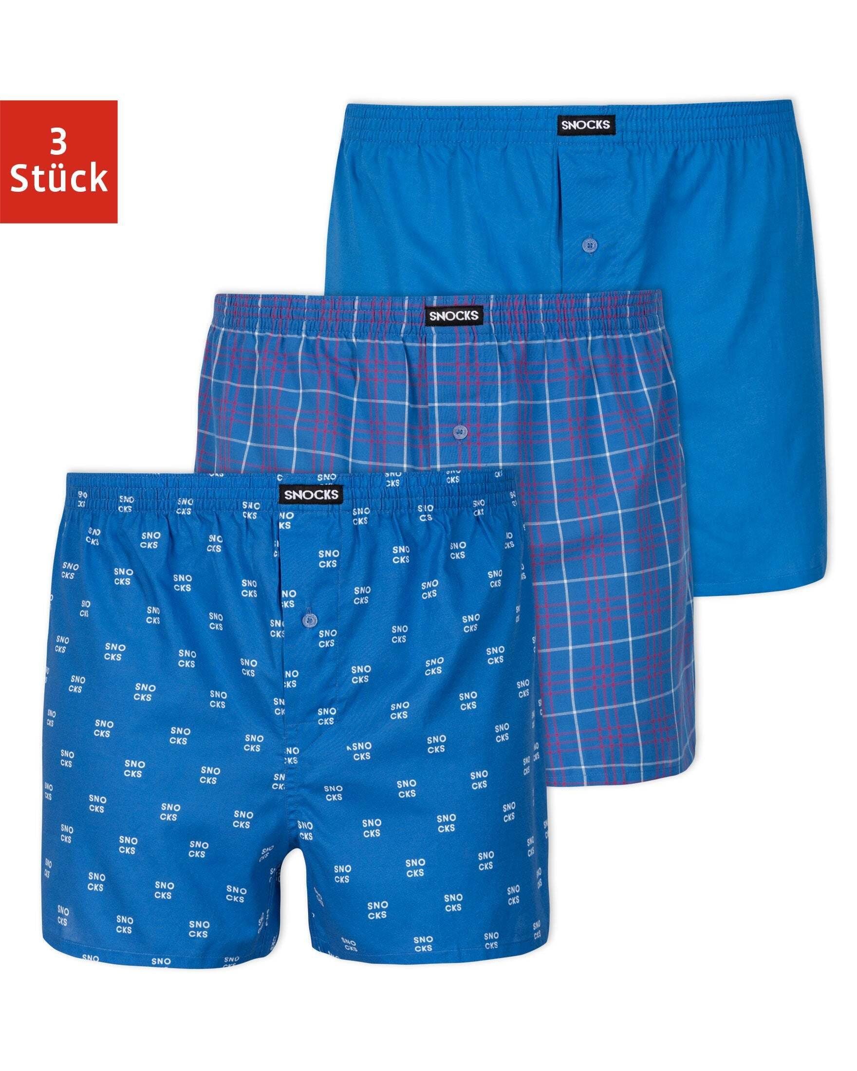 SNOCKS Weiter Boxer »American Woven Retro Shorts« (3-St) aus 100%  Bio-Baumwolle, bequeme weite Passform