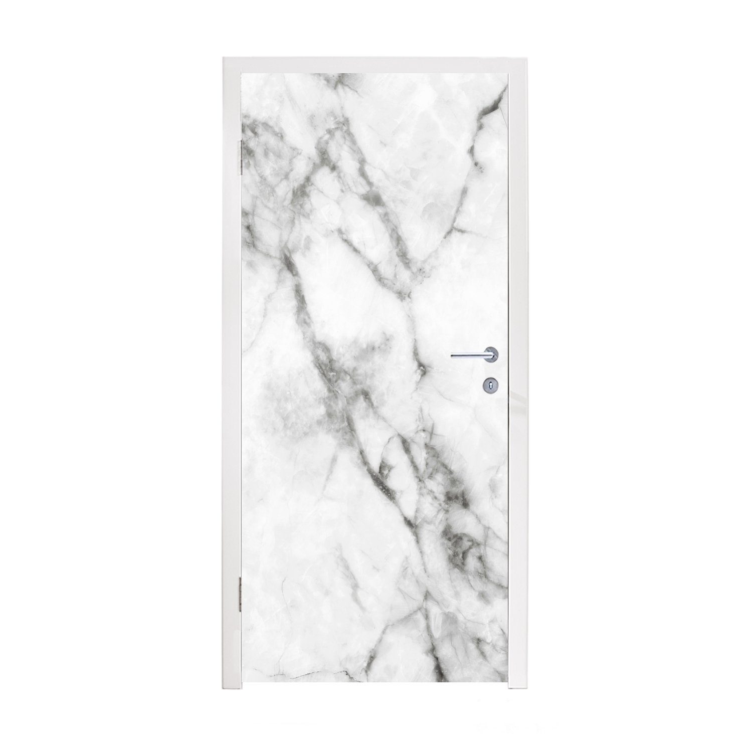MuchoWow Türtapete Marmor - Luxus - Weiß, Matt, bedruckt, (1 St), Fototapete für Tür, Türaufkleber, 75x205 cm