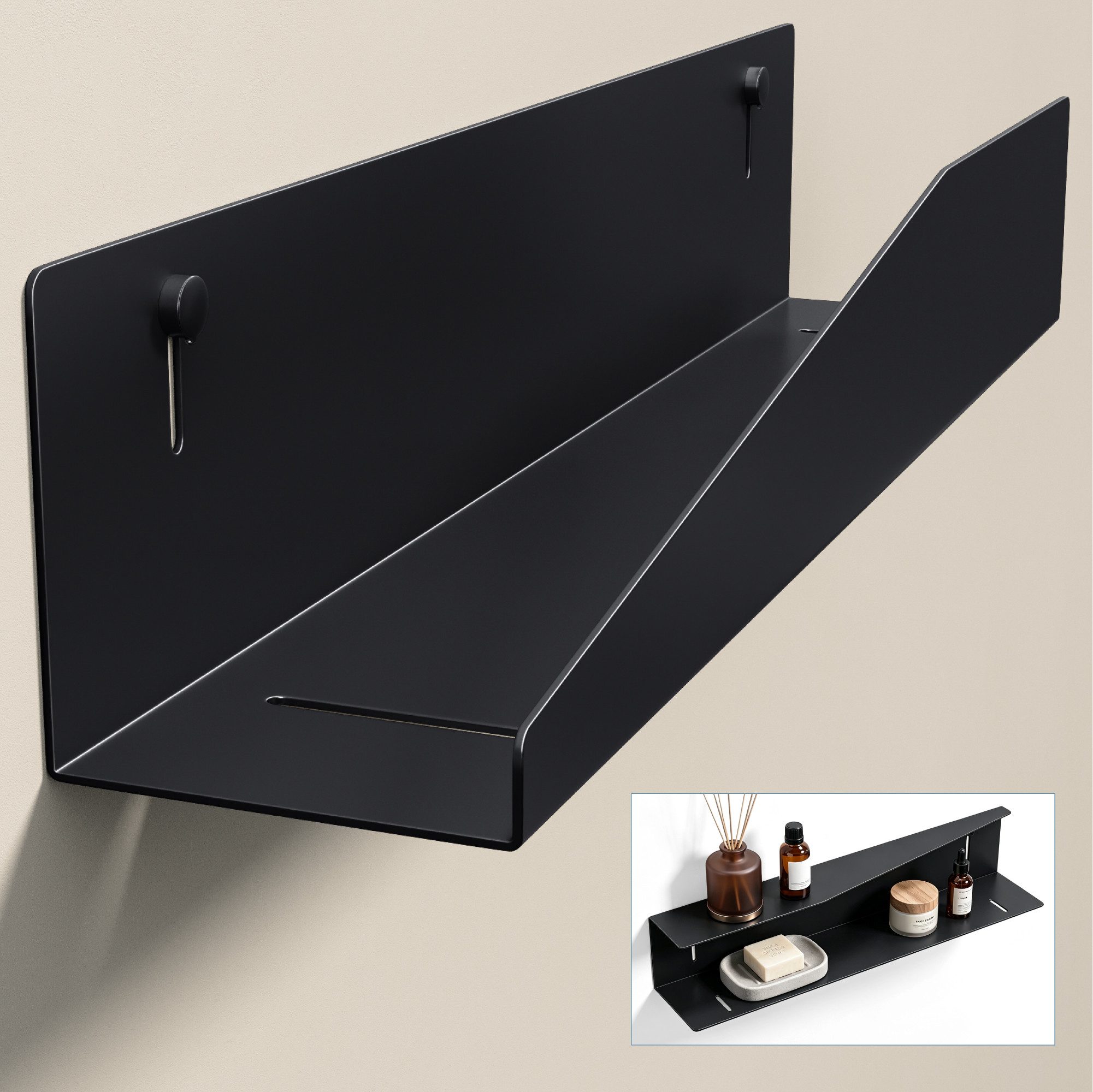 doporro Duschablage Duschregal Wandablage Kleben oder Bohren mit großer Kapazität Reglo-15, offene Design, große Kapazität